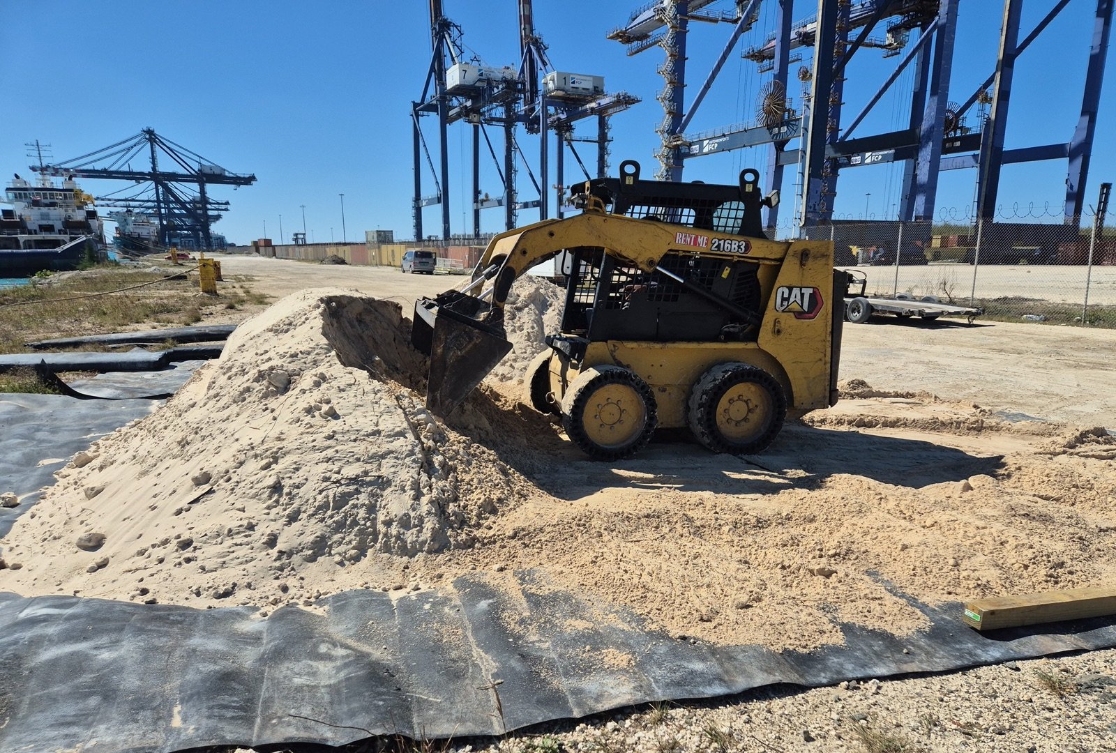 Site preparation during a hazardous material handling job